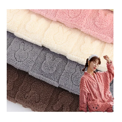 Tecido de lã 3D Jacquard Sherpa
