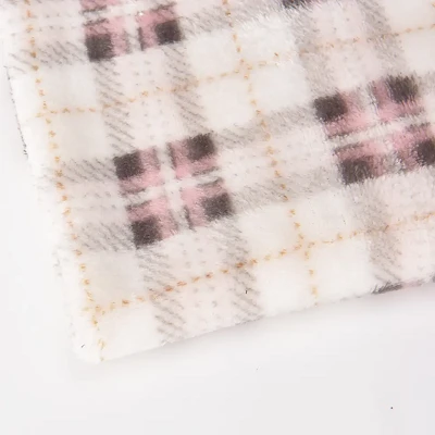 Tecido xadrez flanela coral estampado