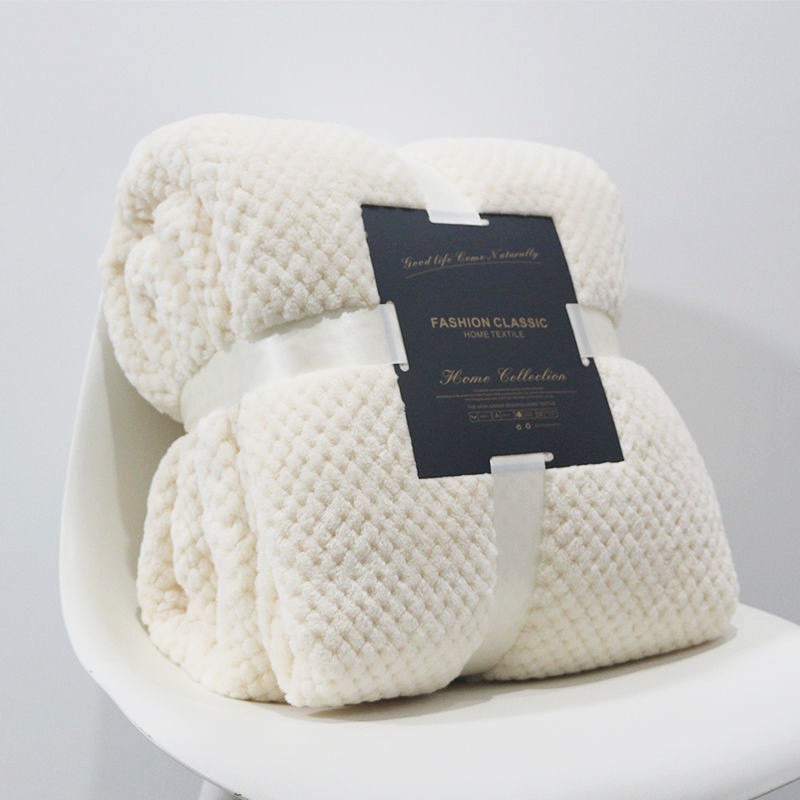 Pineapple Check Jacquard Sherpa Blanket