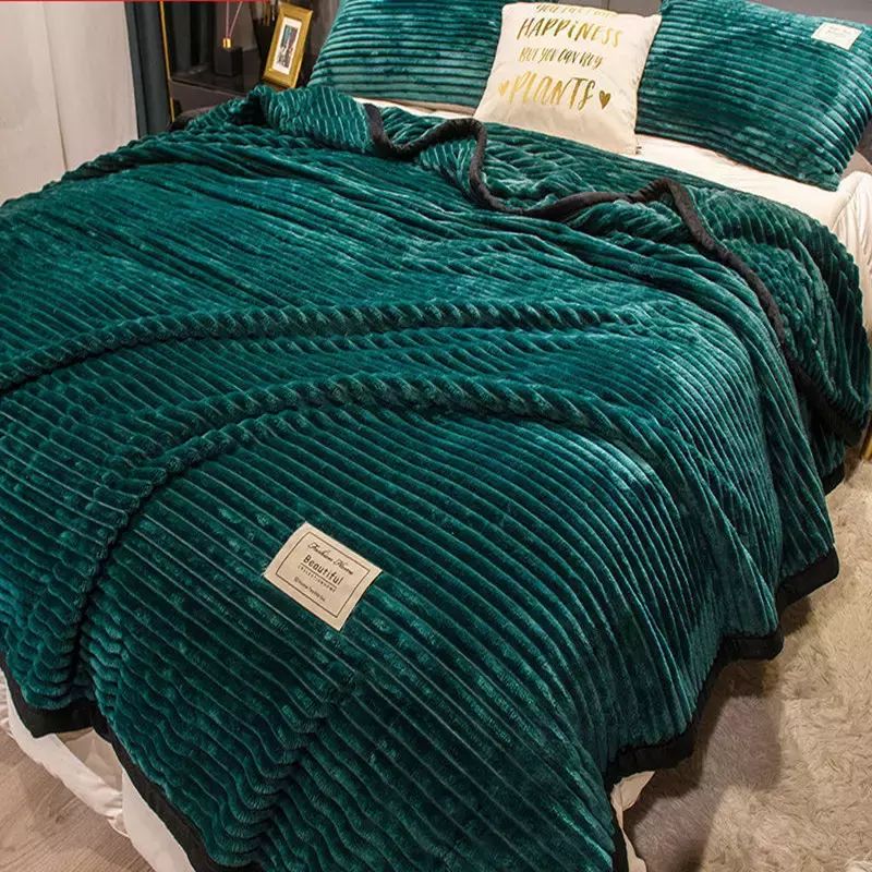 Manta de flanela de tira sólida