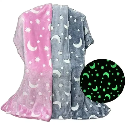 Cobertor de flanela estampada em estrela