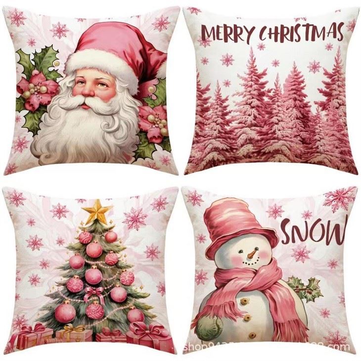Capa de almofada de veludo de Natal bordado