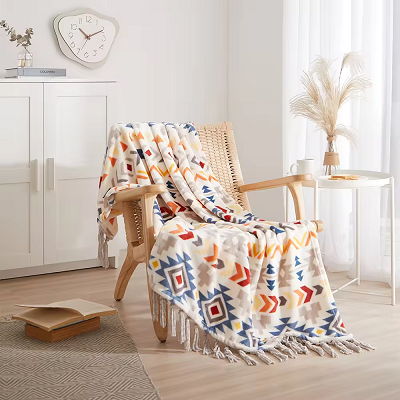 Cobertor de flanela com borla