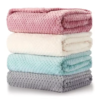 Waffle jacquard coral cobertor