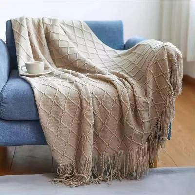 Throw Blanket Chunky With Tassels
